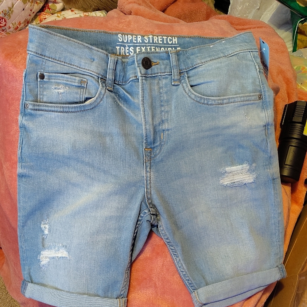 H&M Super Stretch Light Blue Denim Shorts